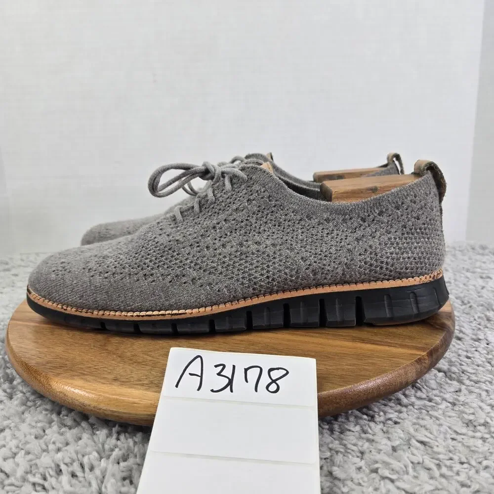 Cole Haan Mens 11M ZeroGrand Stitchlite Wool Knit Gray Casual Daily Oxford Shoe